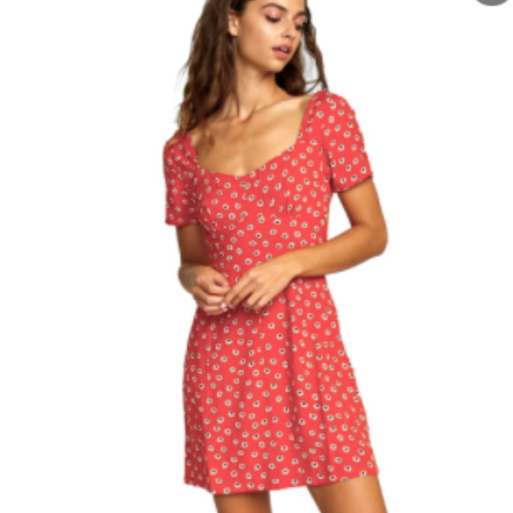 RVCA Red Fenced Mini Dress